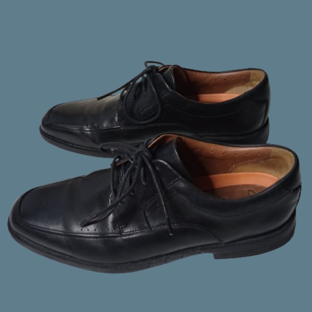 BLACK CLARKS UNSTRUCTURED LACEUP DRESS SHOES MEN"S SIZE 10 M